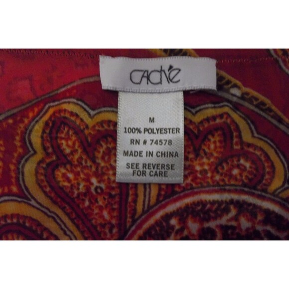 CACHE Women's Size M Semi-Sheer Pull-Over Top-Tunic Paisley Print - Picture 4 of 4